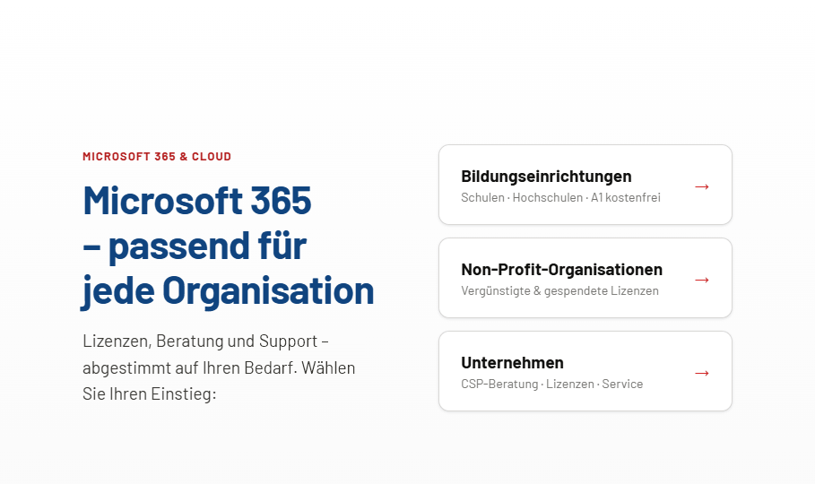 Microsoft 365 – passend für jede Organisation